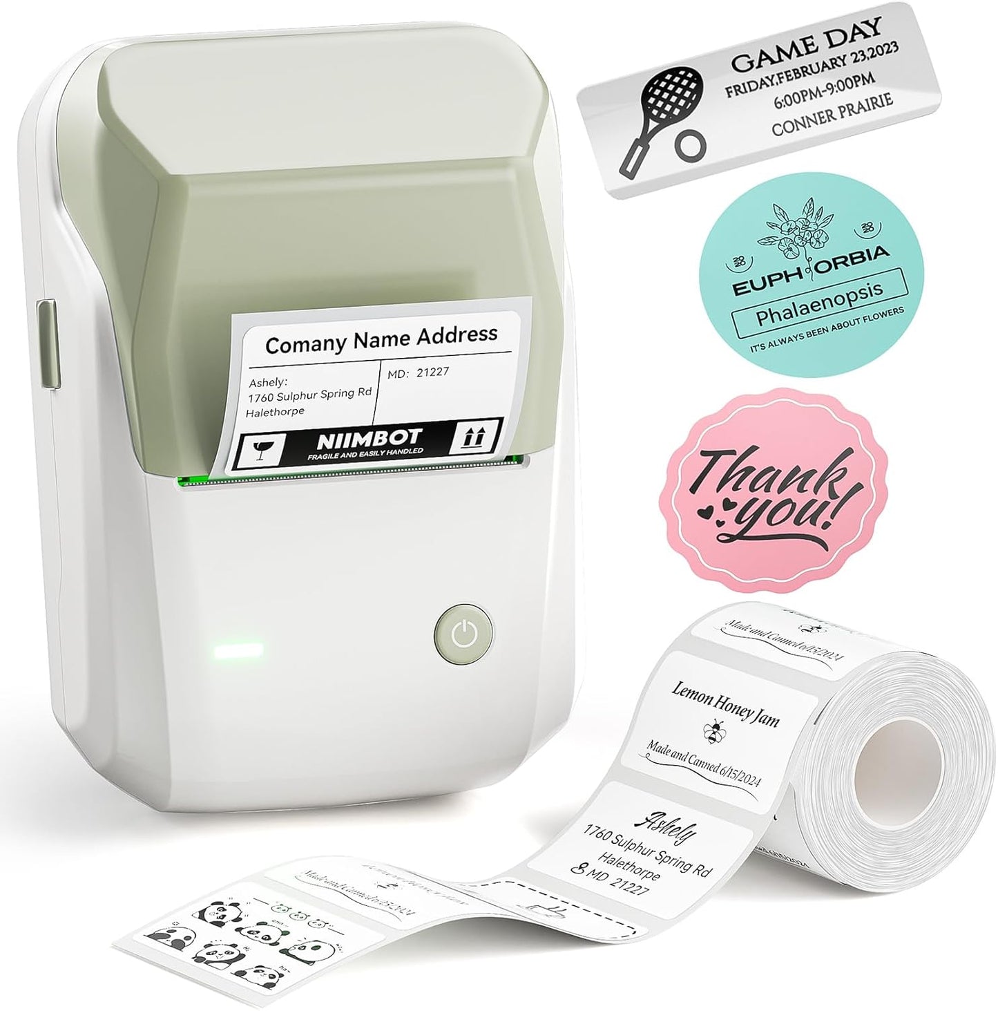 B1 Label Maker, Portable Thermal Label Printer, Mini Label Maker Machine with Tape, Bluetooth Small Sticker Printer with Auto Identification, Labelling Machine for Office, Home, Business