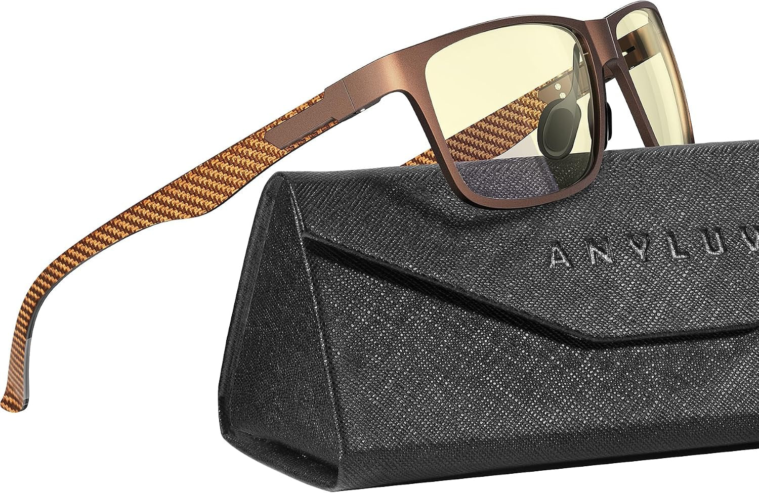 Blue Light Glasses Men, Relieve Eyestrain and Eye Protection, Al-Mg Metal Computer Blue Light Blocking Glasses