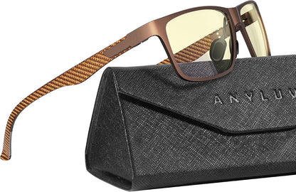 Blue Light Glasses Men, Relieve Eyestrain and Eye Protection, Al-Mg Metal Computer Blue Light Blocking Glasses