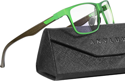Blue Light Glasses Men, Relieve Eyestrain and Eye Protection, Al-Mg Metal Computer Blue Light Blocking Glasses