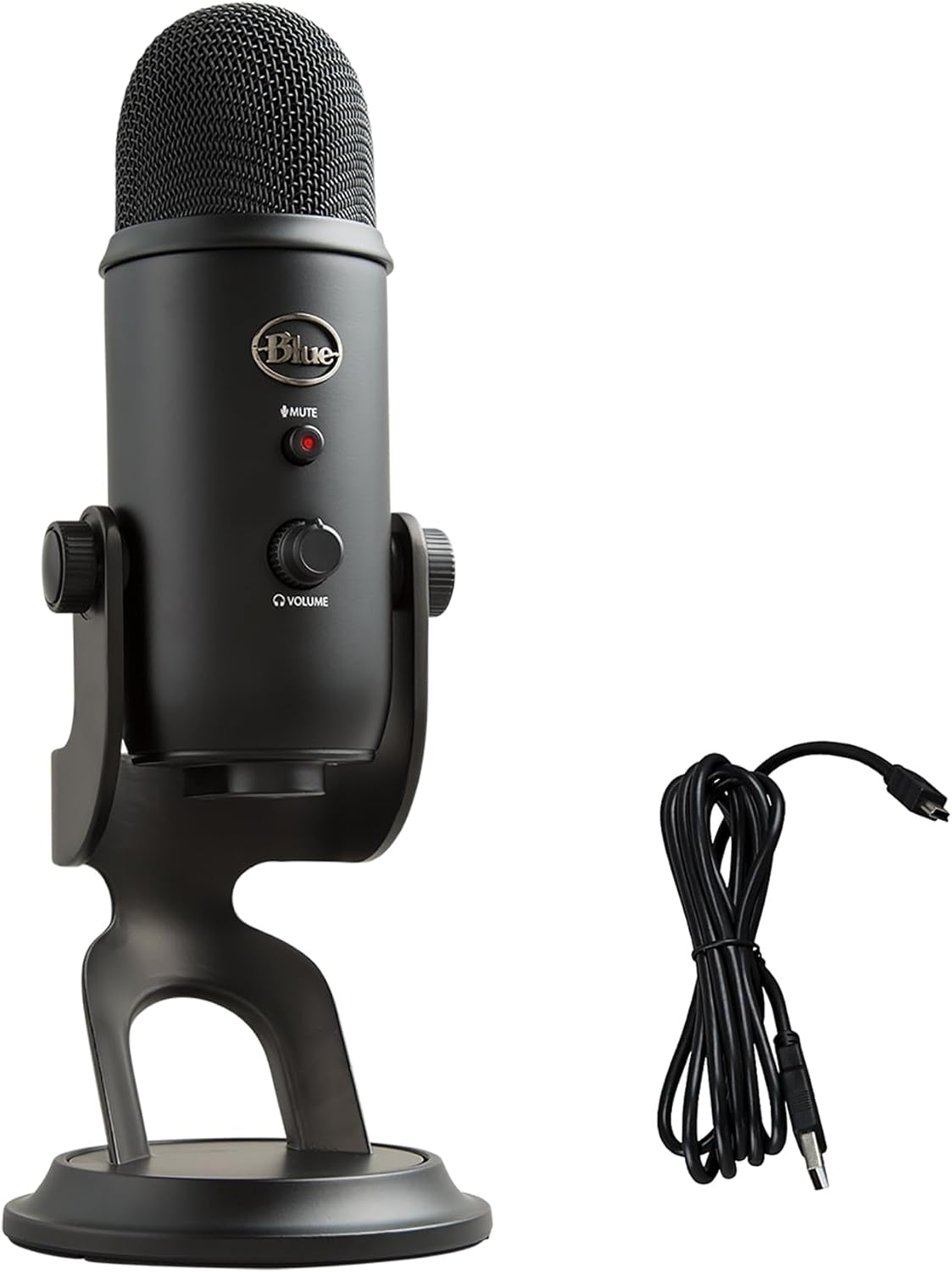 Creators Blue Yeti USB Microphone for PC, Mac, Gaming, Recording, Streaming, Podcasting, Studio and Computer Condenser Mic with Blue VO!CE Effects, 4 Pickup Patterns, Plug and Play - Blackout