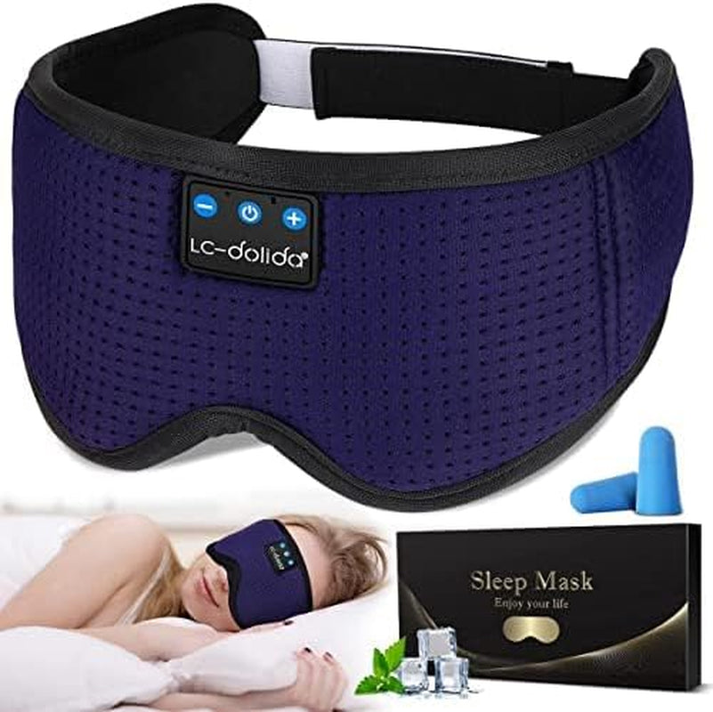 Sleep Headphones, 3D Sleep Mask Bluetooth Wireless Music Eye Mask, Sleeping Headphones for Side Sleepers Sleep Mask with Bluetooth Headphones Ultra-Thin Stereo Speakers Perfect for Sleeping