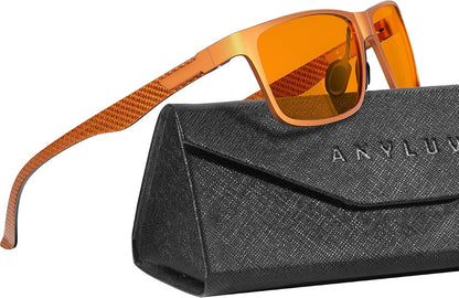 Blue Light Glasses Men, Relieve Eyestrain and Eye Protection, Al-Mg Metal Computer Blue Light Blocking Glasses