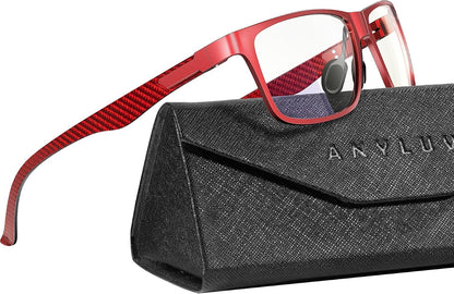 Blue Light Glasses Men, Relieve Eyestrain and Eye Protection, Al-Mg Metal Computer Blue Light Blocking Glasses