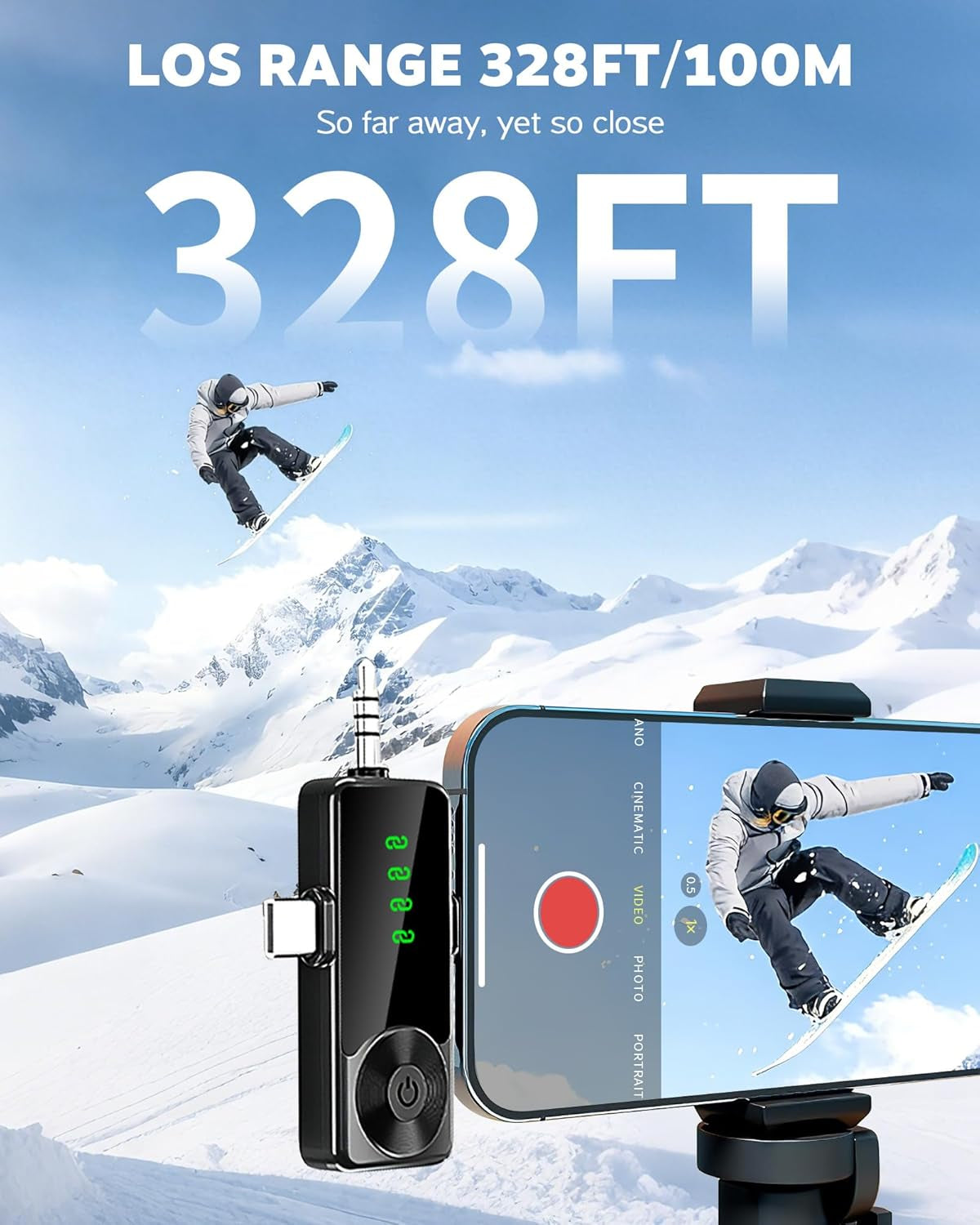 3-In-1 Wireless Lavalier Microphone for Iphone, Android, Camera | Mini Microphone with Digital Display & Noise Reduction, 20H Battery Life, Mic for Video Recording, Tiktok, Youtube, Vlogging