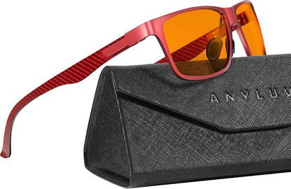 Blue Light Glasses Men, Relieve Eyestrain and Eye Protection, Al-Mg Metal Computer Blue Light Blocking Glasses