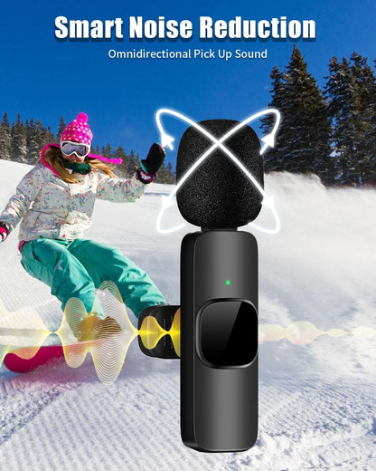 Wireless Lavailer Microphones for Android Iphone Ipad Laptop & Camera, USB-C, Wireless Mini Microphone for Video Recording, Vlog, Youtube, Tiktok
