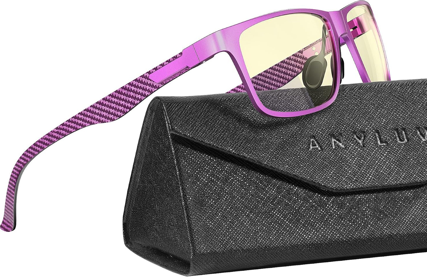 Blue Light Glasses Men, Relieve Eyestrain and Eye Protection, Al-Mg Metal Computer Blue Light Blocking Glasses
