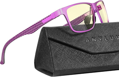 Blue Light Glasses Men, Relieve Eyestrain and Eye Protection, Al-Mg Metal Computer Blue Light Blocking Glasses