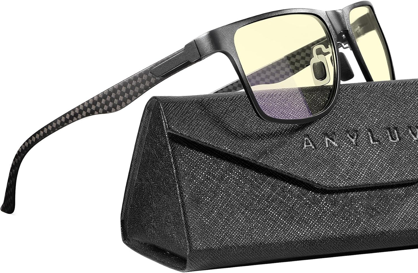 Blue Light Glasses Men, Relieve Eyestrain and Eye Protection, Al-Mg Metal Computer Blue Light Blocking Glasses