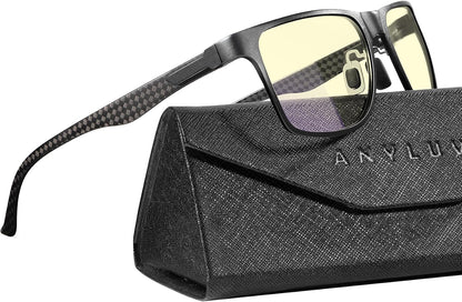 Blue Light Glasses Men, Relieve Eyestrain and Eye Protection, Al-Mg Metal Computer Blue Light Blocking Glasses