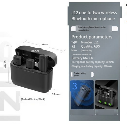 Wireless Lavalier Microphone J11/J13 with Charging Case