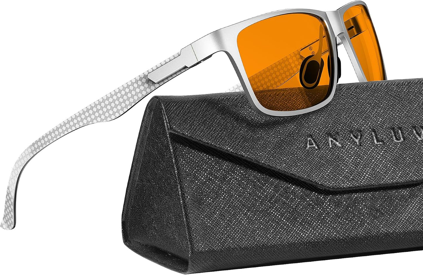 Blue Light Glasses Men, Relieve Eyestrain and Eye Protection, Al-Mg Metal Computer Blue Light Blocking Glasses