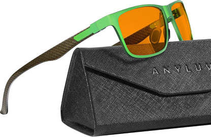 Blue Light Glasses Men, Relieve Eyestrain and Eye Protection, Al-Mg Metal Computer Blue Light Blocking Glasses