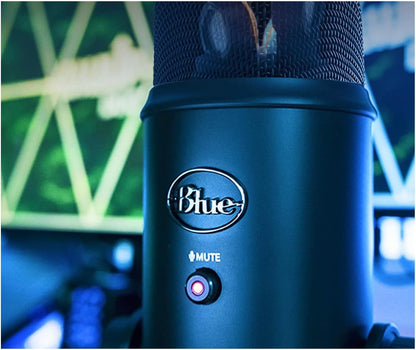 Creators Blue Yeti USB Microphone for PC, Mac, Gaming, Recording, Streaming, Podcasting, Studio and Computer Condenser Mic with Blue VO!CE Effects, 4 Pickup Patterns, Plug and Play - Blackout