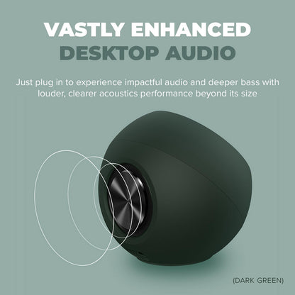 Pebble Pro Minimalist 2.0 USB-C Computer Speakers with Bluetooth 5.3 and Customizable RGB Lighting, Clear Dialog and Bassflex Tech, USB Audio, Headset Port, for PC and Mac (White)