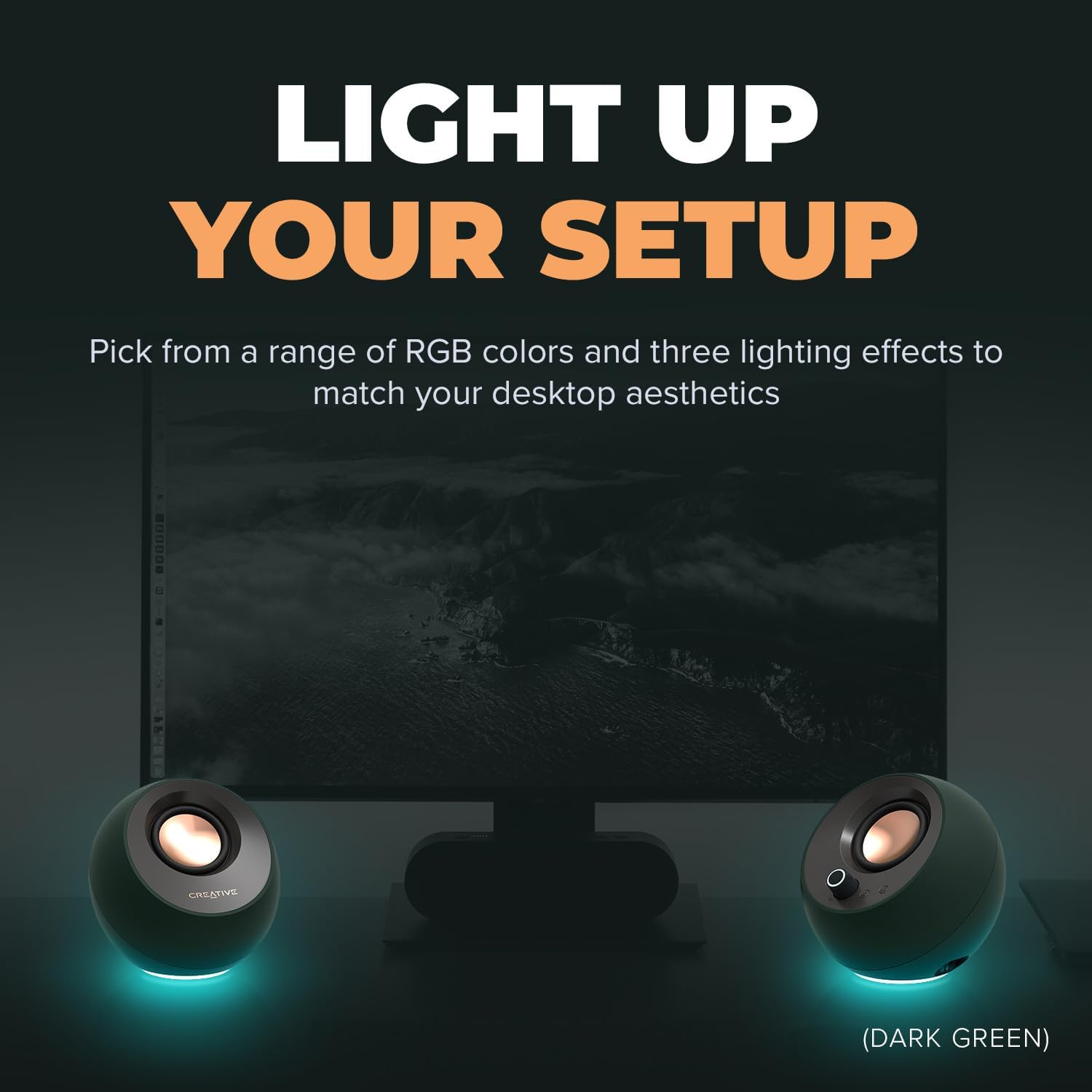 Pebble Pro Minimalist 2.0 USB-C Computer Speakers with Bluetooth 5.3 and Customizable RGB Lighting, Clear Dialog and Bassflex Tech, USB Audio, Headset Port, for PC and Mac (White)