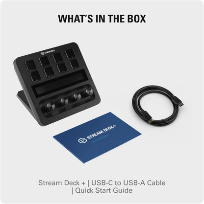 Stream Deck +, Audio Mixer, Production Console and Studio Controller for Content Creators, Streaming, Gaming, with Customizable Touch Strip Dials and LCD Keys, Works with Mac and PC