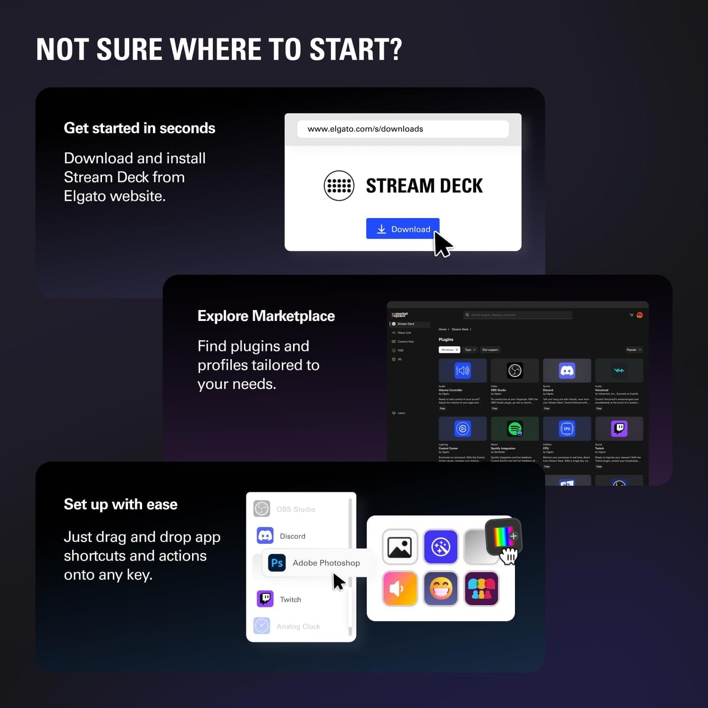 Stream Deck +, Audio Mixer, Production Console and Studio Controller for Content Creators, Streaming, Gaming, with Customizable Touch Strip Dials and LCD Keys, Works with Mac and PC