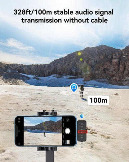Elevate Your Audio Experience with the 3-in-1 Wireless Lavalier Microphone for iPhone, Android, and Camera - Perfect for Video Recording, TikTok, YouTube, and Interviews with Noise Cancelling and 328Ft Range!