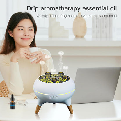 Essential Oil Diffuser 250Ml,Jellyfish Diffuser Volcano Diffuser Air Humidifiers Dynamic Sound Pickup Ultrasonic Aromatherapy Remote Control 7-Color Lights for Home Bedroom Office Hotel(White)