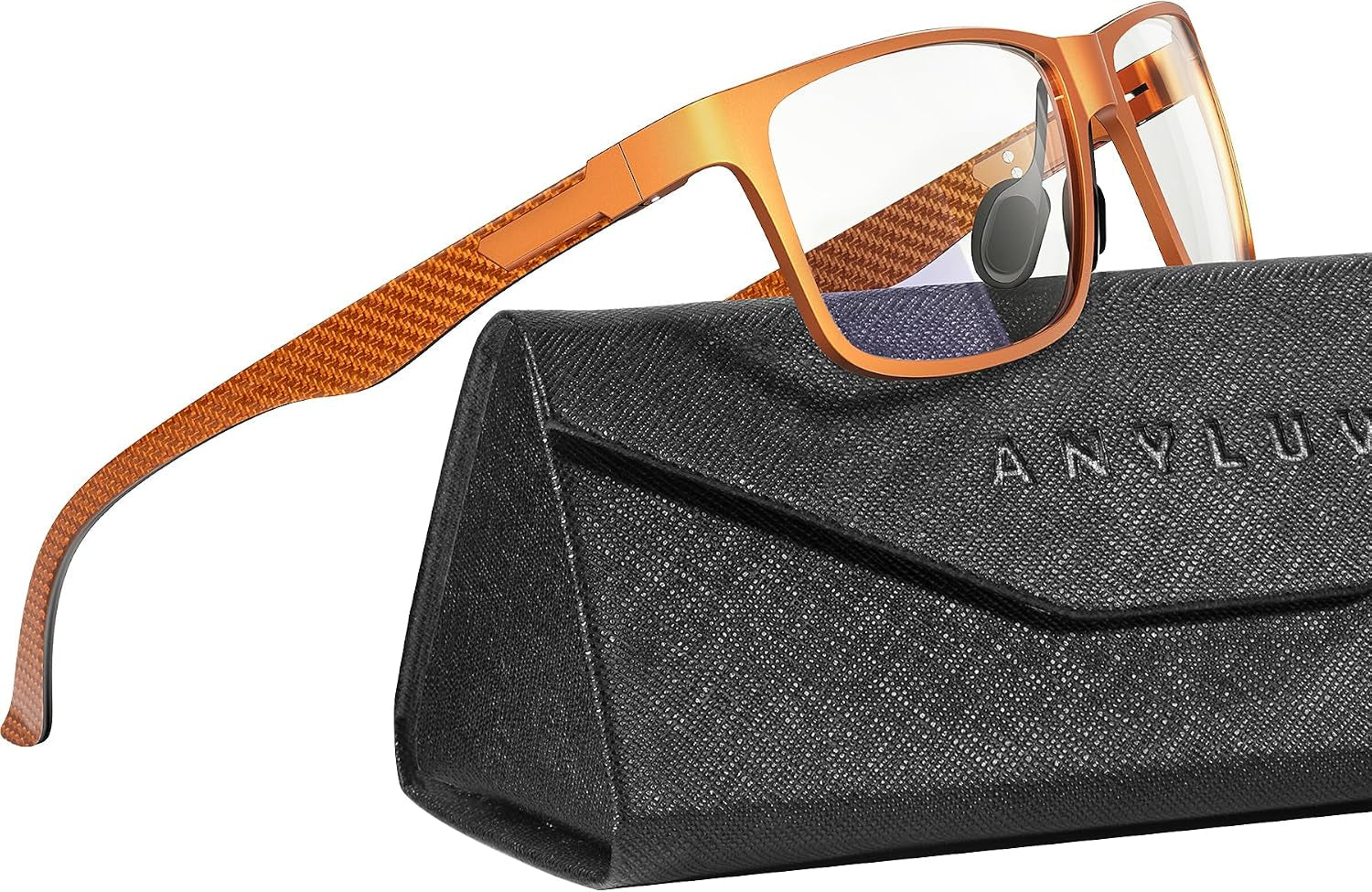 Blue Light Glasses Men, Relieve Eyestrain and Eye Protection, Al-Mg Metal Computer Blue Light Blocking Glasses
