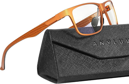 Blue Light Glasses Men, Relieve Eyestrain and Eye Protection, Al-Mg Metal Computer Blue Light Blocking Glasses
