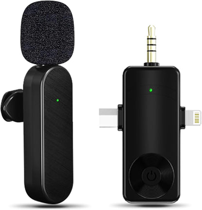 3-In-1 Wireless Lavalier Microphone for Iphone, Android, Camera | Mini Microphone with Digital Display & Noise Reduction, 20H Battery Life, Mic for Video Recording, Tiktok, Youtube, Vlogging
