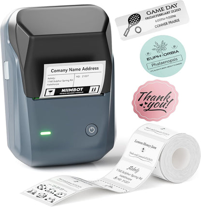 B1 Label Maker, Portable Thermal Label Printer, Mini Label Maker Machine with Tape, Bluetooth Small Sticker Printer with Auto Identification, Labelling Machine for Office, Home, Business
