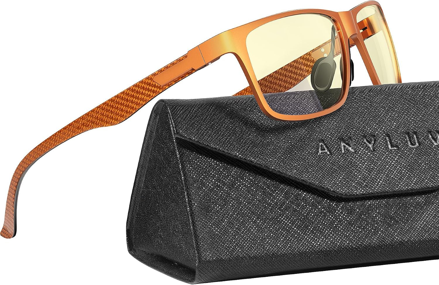 Blue Light Glasses Men, Relieve Eyestrain and Eye Protection, Al-Mg Metal Computer Blue Light Blocking Glasses