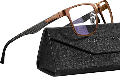 Blue Light Glasses Men, Relieve Eyestrain and Eye Protection, Al-Mg Metal Computer Blue Light Blocking Glasses