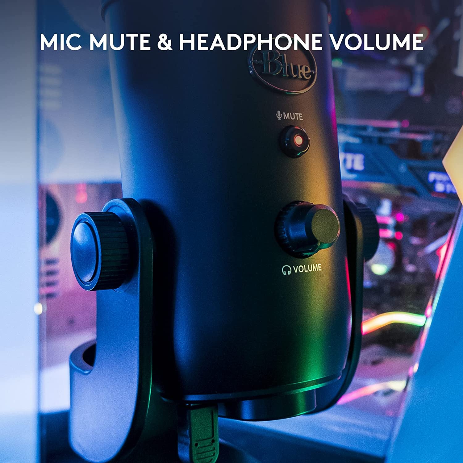 Creators Blue Yeti USB Microphone for PC, Mac, Gaming, Recording, Streaming, Podcasting, Studio and Computer Condenser Mic with Blue VO!CE Effects, 4 Pickup Patterns, Plug and Play - Blackout
