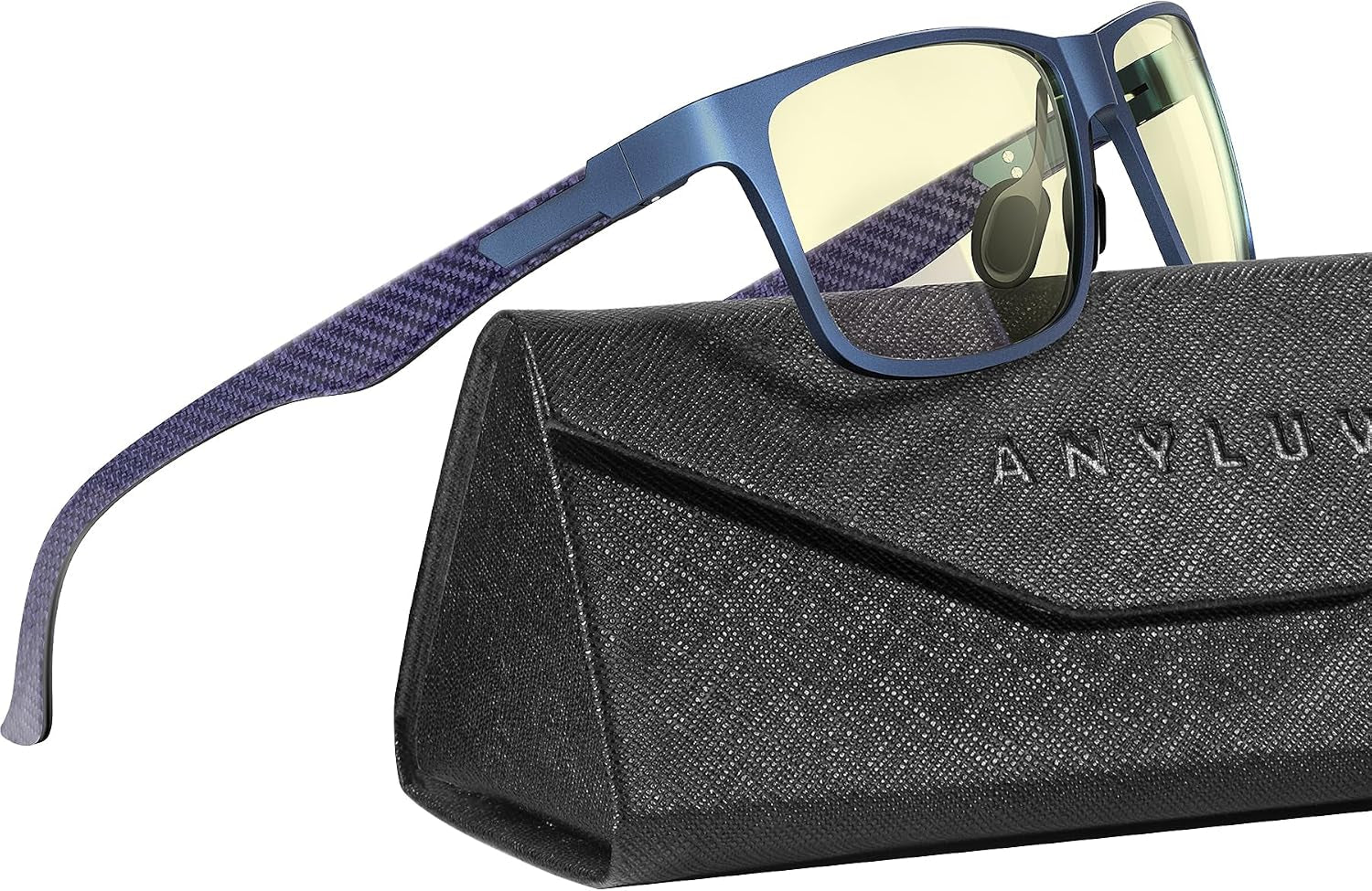 Blue Light Glasses Men, Relieve Eyestrain and Eye Protection, Al-Mg Metal Computer Blue Light Blocking Glasses