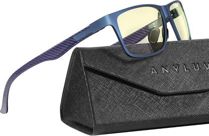 Blue Light Glasses Men, Relieve Eyestrain and Eye Protection, Al-Mg Metal Computer Blue Light Blocking Glasses