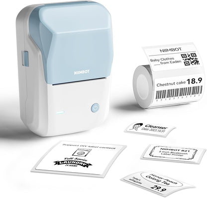 B1 Label Maker, Portable Thermal Label Printer, Mini Label Maker Machine with Tape, Bluetooth Small Sticker Printer with Auto Identification, Labelling Machine for Office, Home, Business