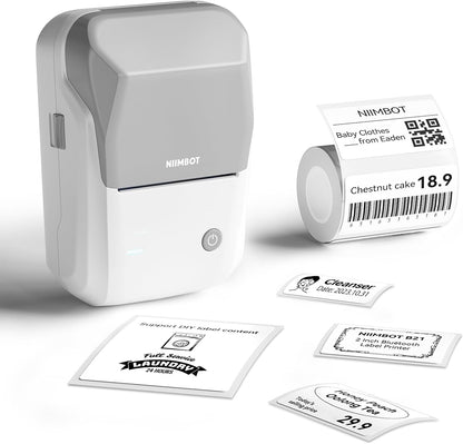 B1 Label Maker, Portable Thermal Label Printer, Mini Label Maker Machine with Tape, Bluetooth Small Sticker Printer with Auto Identification, Labelling Machine for Office, Home, Business