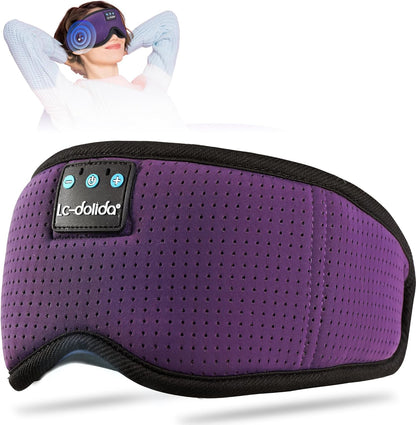 Sleep Headphones, 3D Sleep Mask Bluetooth Wireless Music Eye Mask, Sleeping Headphones for Side Sleepers Sleep Mask with Bluetooth Headphones Ultra-Thin Stereo Speakers Perfect for Sleeping