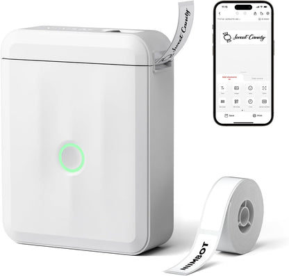 D110 Upgraded Label Maker, Mini Label Printer, Portable Label Maker Machine with Tape Bluetooth Thermal Labelling Machine Small Sticker Printer for Home Kitchen School Office Store, White