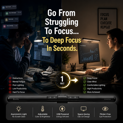 LED Monitor Light Bar – Eye-Caring, Auto-Dimming & Glare-Free
