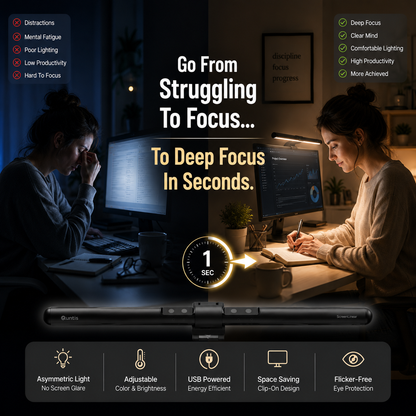 LED Monitor Light Bar – Eye-Caring, Auto-Dimming & Glare-Free