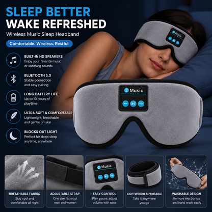 Ultimate 3D Sleep Headphones: Bluetooth Wireless Music Eye Mask for Uninterrupted Sleep