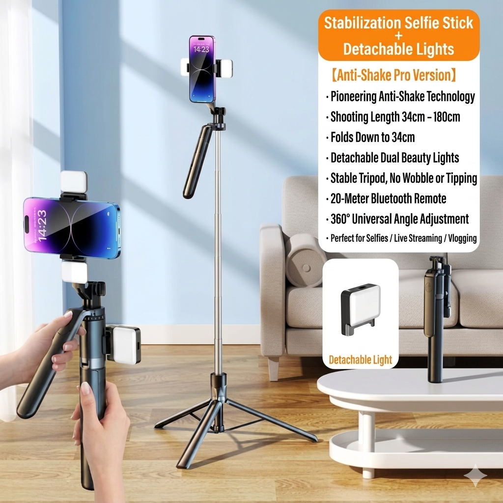 All-in-One: Precision Tripod & Ultra-Extended Selfie Stick