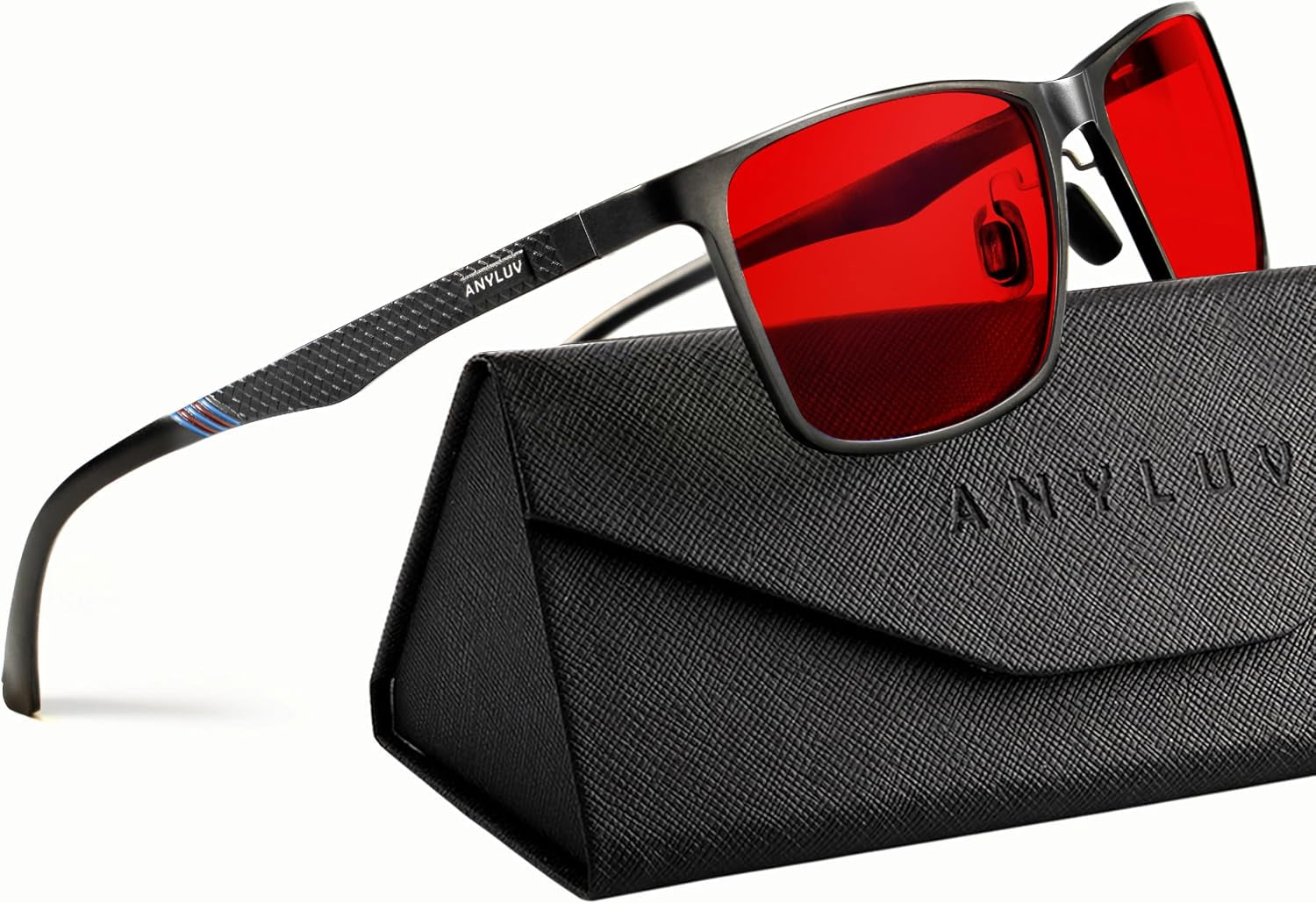 Blue Light Glasses Men, Relieve Eyestrain and Eye Protection, Al-Mg Metal Computer Blue Light Blocking Glasses