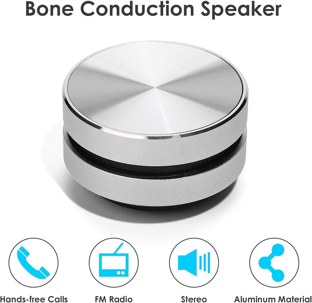 Bluetooth Mini Speaker Bone Conduction Portable Wireless Speaker Stereo Bass Sound Creative Portable Speakers Mini Size Music Player for Home,Outdoor,Travel (Black)