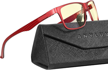 Blue Light Glasses Men, Relieve Eyestrain and Eye Protection, Al-Mg Metal Computer Blue Light Blocking Glasses