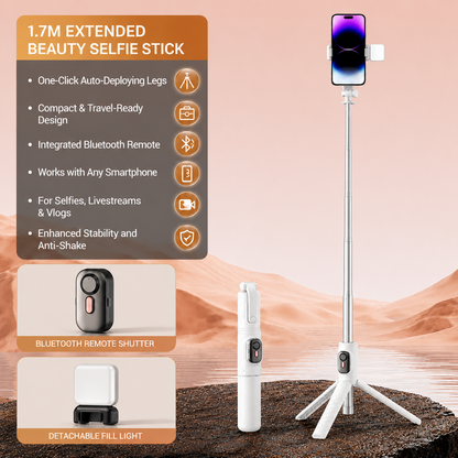 All-in-One: Precision Tripod & Ultra-Extended Selfie Stick