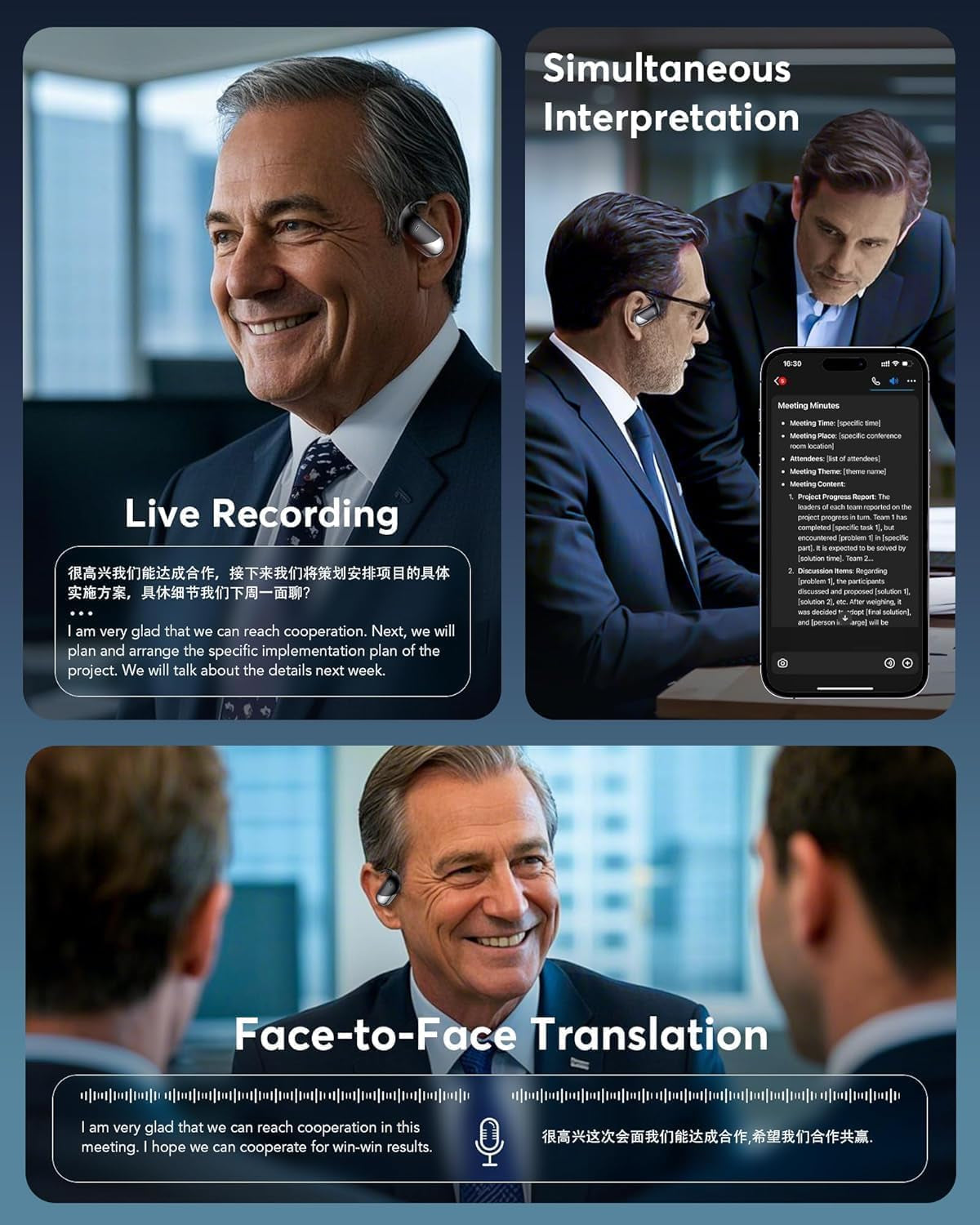 Real-Time AI Translation Earbuds, 198 Language Translator Earbuds, Audifonos Traductores Inglés Español, 3-In-1 Translating Earbuds for Travel, Meetings & Language Learning, with Charging Case