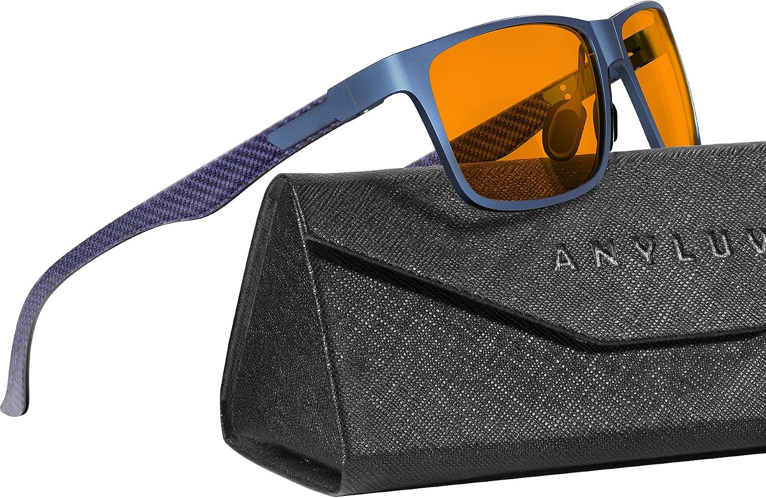 Blue Light Glasses Men, Relieve Eyestrain and Eye Protection, Al-Mg Metal Computer Blue Light Blocking Glasses