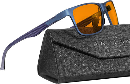 Blue Light Glasses Men, Relieve Eyestrain and Eye Protection, Al-Mg Metal Computer Blue Light Blocking Glasses