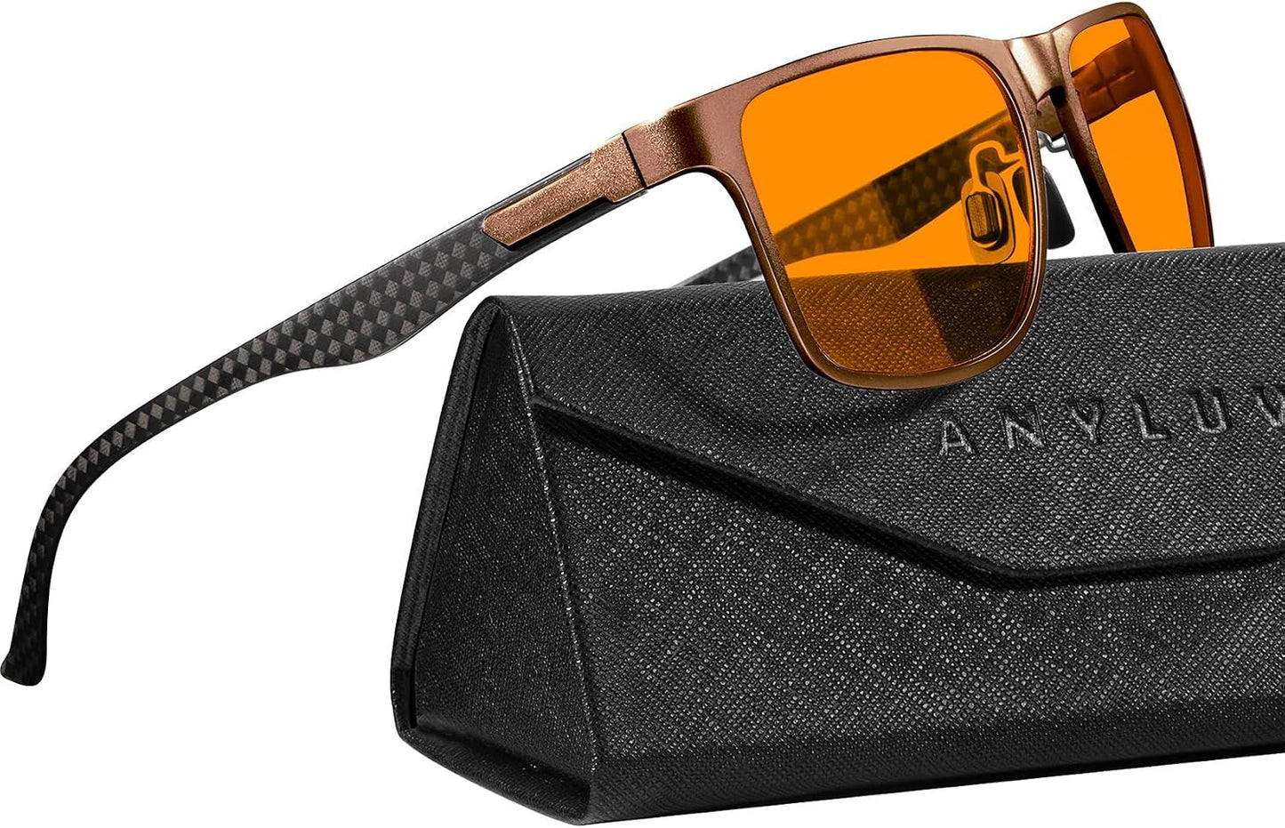 Blue Light Glasses Men, Relieve Eyestrain and Eye Protection, Al-Mg Metal Computer Blue Light Blocking Glasses